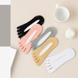 Maxbell 3xFive Toe Socks Lightweight Soft Sports Short Socks for Sports Outdoor Ladies Skin