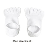 Maxbell 3xFive Finger Socks Cotton Anti Slip Thin Cotton Socks for Running Sports White