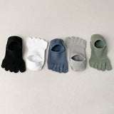 Maxbell 4xFive Finger Socks Cotton Anti Slip Thin Cotton Socks for Running Sports White