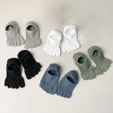Maxbell 3xFive Finger Socks Cotton Anti Slip Thin Cotton Socks for Running Sports White