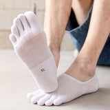 Maxbell 3xFive Finger Socks Cotton Anti Slip Thin Cotton Socks for Running Sports White