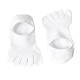 Maxbell 2xFive Finger Socks Cotton Anti Slip Thin Cotton Socks for Running Sports White