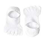Maxbell 4xFive Finger Socks Cotton Anti Slip Thin Cotton Socks for Running Sports White