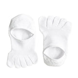 Maxbell 4xFive Finger Socks Cotton Anti Slip Thin Cotton Socks for Running Sports White