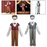 Maxbell Maxbell Kids  Costume Set Elderly Role Play Costume for Cosplay Holiday Party XS Brown