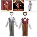 Maxbell Maxbell Kids  Costume Set Elderly Role Play Costume for Cosplay Holiday Party XS Brown