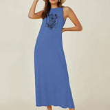 Maxbell Maxbell Women's Long Summer Dress Spring Costume A Line Dress for Travel Trip Office L