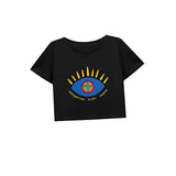 Maxbell Maxbell Women's Crop Soft Crew Neck Shirt for Shopping Travel Backpacking L