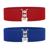 Maxbell Maxbell Women Elastic Waist Belt Trendy Portable Female Casual Cinch Belt Dress Belt Red