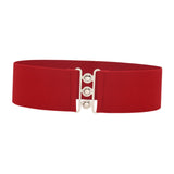 Maxbell Maxbell Women Elastic Waist Belt Trendy Portable Female Casual Cinch Belt Dress Belt Red