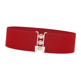 Maxbell Maxbell Women Elastic Waist Belt Trendy Portable Female Casual Cinch Belt Dress Belt Red