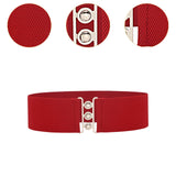 Maxbell Maxbell Women Elastic Waist Belt Trendy Portable Female Casual Cinch Belt Dress Belt Red