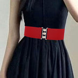 Maxbell Maxbell Women Elastic Waist Belt Trendy Portable Female Casual Cinch Belt Dress Belt Red