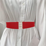 Maxbell Maxbell Women Elastic Waist Belt Trendy Portable Female Casual Cinch Belt Dress Belt Red