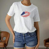 Maxbell Maxbell Women's T Shirt Summer Casual Crewneck Shirt for Walking Daily Wear Vacation XXL White