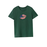 Maxbell Maxbell Women's T Shirt Summer Casual Crewneck Shirt for Walking Daily Wear Vacation S Green
