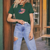 Maxbell Maxbell Women's T Shirt Summer Casual Crewneck Shirt for Walking Daily Wear Vacation S Green