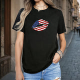 Maxbell Maxbell Women's T Shirt Summer Casual Crewneck Shirt for Walking Daily Wear Vacation L Black