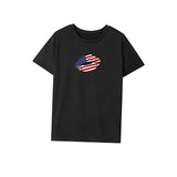 Maxbell Maxbell Women's T Shirt Summer Casual Crewneck Shirt for Walking Daily Wear Vacation XL Black