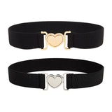 Maxbell Maxbell Women Elastic Waist Belt Simple Female Lady Cinch for Dating Party Traveling Gold Buckle