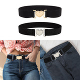 Maxbell Maxbell Women Elastic Waist Belt Simple Female Lady Cinch for Dating Party Traveling Gold Buckle