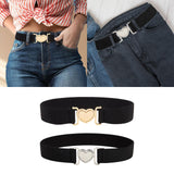 Maxbell Maxbell Women Elastic Waist Belt Simple Female Lady Cinch for Dating Party Traveling Gold Buckle