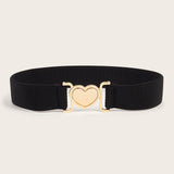Maxbell Maxbell Women Elastic Waist Belt Simple Female Lady Cinch for Dating Party Traveling Gold Buckle
