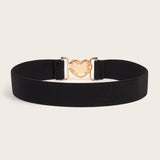 Maxbell Maxbell Women Elastic Waist Belt Simple Female Lady Cinch for Dating Party Traveling Gold Buckle