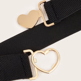 Maxbell Maxbell Women Elastic Waist Belt Simple Female Lady Cinch for Dating Party Traveling Gold Buckle