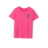 Maxbell Maxbell Womens T Shirt Summer Souvenir Neck Tee for Sports Beach Office L Rose Pink