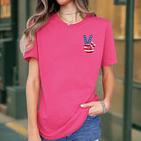 Maxbell Maxbell Womens T Shirt Summer Souvenir Neck Tee for Sports Beach Office L Rose Pink