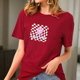 Maxbell Maxbell Womens T Shirt Summer Stylish Casual Crew Neck Shirt for Holiday Travel Trip S Red