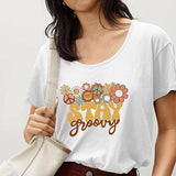 Maxbell Maxbell Womens T Shirt Summer Souvenir Crew Neck Shirt for Daily Wear Holiday Street L White