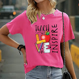 Maxbell Maxbell Women's T Shirt Summer Fashion Basic Tee Shirt for Walking Camping Commuting S Rose Pink