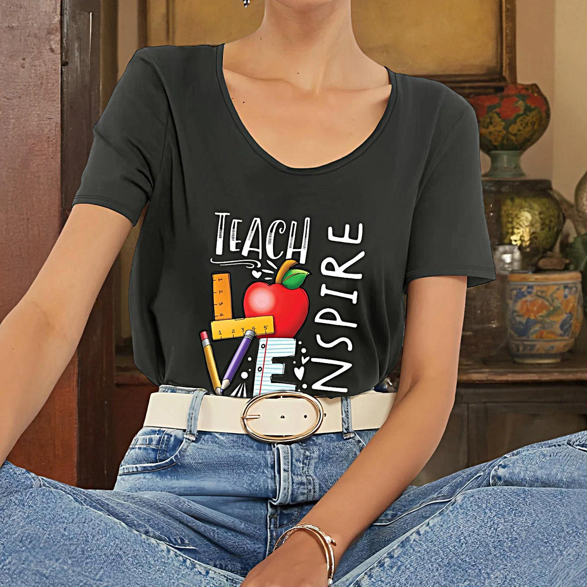 Maxbell Women's T Shirt Summer Simple Breathable Basic Tee for Commuting Travel Work M Grey