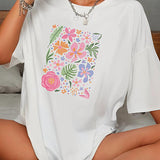 Maxbell Maxbell Womens T Shirt Summer Round Neck Crew Neck Shirt for Travel Shopping Holiday XXL White