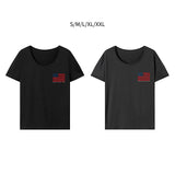 Maxbell Maxbell T Shirt for Women Summer Stylish Crewneck Shirt for Holiday Shopping Camping S Grey