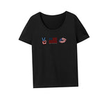 Maxbell Maxbell T Shirt for Women Summer Ladies Crew Neck Tee for Sports Backpacking Walking XXL Black