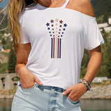 Maxbell Maxbell Women's T Shirt Summer Outfits Trendy Short Sleeve Top for Work XXL
