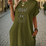 Maxbell Maxbell Women's Summer Dress Summer Fashion Crewneck Dress for Work Traveling Office L