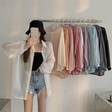 Maxbell Maxbell Sunscreen Cardigan Coat Trendy Sun Protection Clothes for Daily Party Ladies White