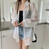 Maxbell Maxbell Sunscreen Cardigan Coat Trendy Sun Protection Clothes for Daily Party Ladies White
