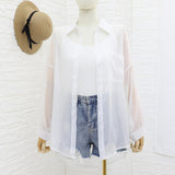 Maxbell Maxbell Sunscreen Cardigan Coat Trendy Sun Protection Clothes for Daily Party Ladies White
