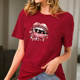 Maxbell Maxbell Women's T Shirt Summer Casual Crewneck Tee for Daily Wear Backpacking Office XXL Red