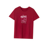 Maxbell Maxbell Women's T Shirt Summer Regular Neck Tee for Vacation Hiking Walking L Red