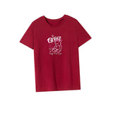 Maxbell Maxbell Women's T Shirt Summer Regular Neck Tee for Vacation Hiking Walking L Red
