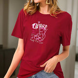 Maxbell Maxbell Women's T Shirt Summer Regular Neck Tee for Vacation Hiking Walking L Red
