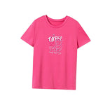 Maxbell Maxbell Women's T Shirt Summer Regular Neck Tee for Vacation Hiking Walking S Rose Pink