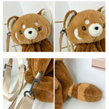 4xPanda Plush Backpack Casual Daypack Shoulder Purse for Party Shopping Street S