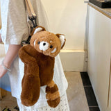 4xPanda Plush Backpack Casual Daypack Shoulder Purse for Party Shopping Street S